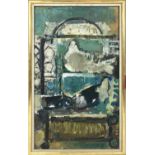 HANNA BENDOV (1919-2008 Paris), 'Colombe', oil on canvas, 69cm x 40cm, signed, label fragment verso,