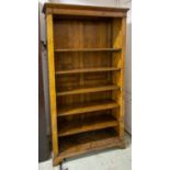 OPEN BOOKCASE, 185cm H x 100cm x 41cm, birch with five adjustable shelves.