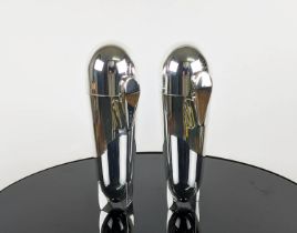 ZEPPELIN COCKTAIL SHAKERS, a pair, polished metal, 25cm H. (2)