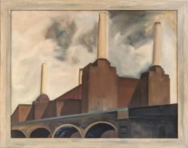 ROSIE LEVENTON, 'Battersea Power Station', oil on canvas, 70cm x 90cms, framed.