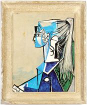 PABLO PICASSO, Sylvette, offset lithograph signed in the plate, vintage French frame, 67cm x