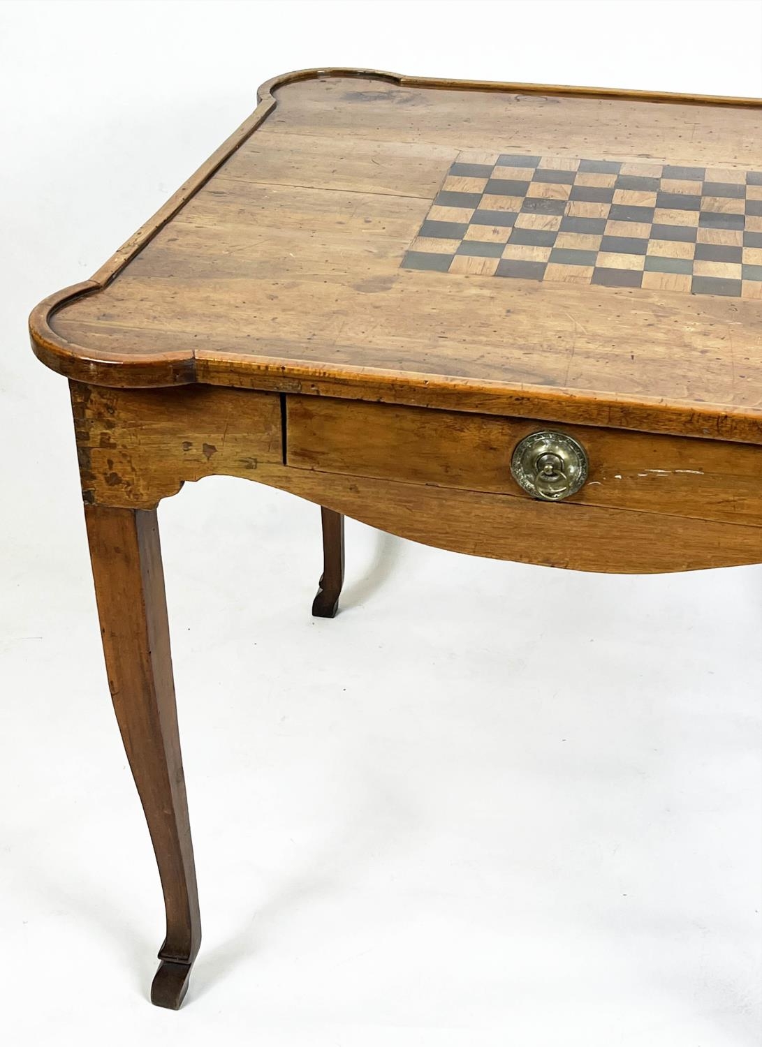 GAMES TABLE, 73cm H x 84cm W x 82cm D 18th century Italian walnut with chessboard inlaid top and - Image 2 of 7
