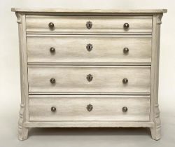 COMMODE, 100cm W x 55cm D x 86cm H, 19th century French Napoleon III, traditionally grey painted,