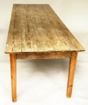 HARVEST DINING TABLE, 84cm D x 274cm W x 77cm H, antique pine planked, with square tapering