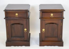 BEDSIDE CABINETS, 65cm x 40cm W x 41cm D, a pair, mahogany, each with drawer and door. (2)