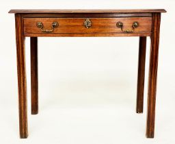 WRITING TABLE, 81cm W x 46cm D x 72cm H, George III period mahogany, rectangular top with full width