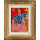 HENRI MATISSE, Tete de jeune femme, off set lithograph, signed in the plate, vintage French frame,