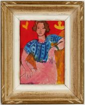 HENRI MATISSE, Tete de jeune femme, off set lithograph, signed in the plate, vintage French frame,