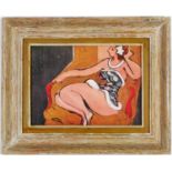 Henri Matisse, Jeune femme assise avec fleur, Off set lithograph, signed in the plate, Vintage
