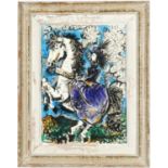 Pablo Picasso, Woman on Horseback - purple Off set lithograph, Suite: Toros, 37.5 x 27cm.