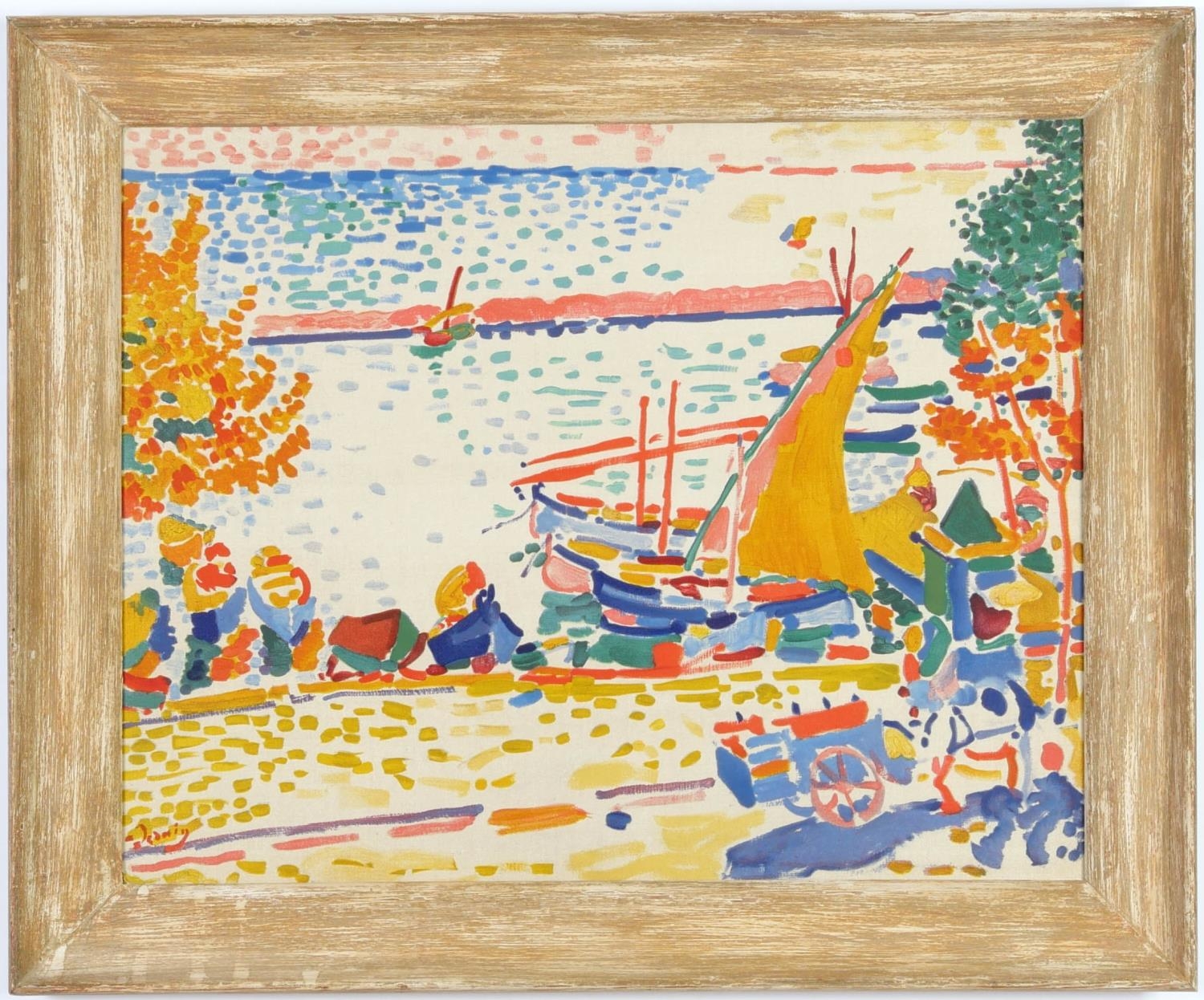 ANDRE DERAIN, Port de collioure Fauve Lithograph, signed in the plate, Vintage French frame, 43 x