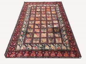 SILK FLATWEAVE CARPET, 280cm x 198cm, tiled design.