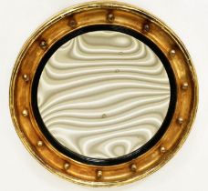 CONCAVE WALL MIRROR, 19th century circular giltwood and ball encrusted with slightly concave