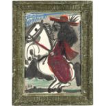 Pablo Picasso, Woman on Horseback Off set lithograph, Suite: Toros, 37.5 x 27 cm.