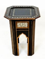 OCCASIONAL TABLE, 52cm H x 37cm, late 19th/early 20th century Damascus ebonised and mother of