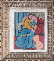 Henri Matisse, Jeune femme avec Guitare, Off set lithograph – signed in the plate, Vintage French