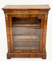 MARQUETRY BOOKCASE, Victorian figured walnut, satinwood marquetry and gilt metal mounted with glazed