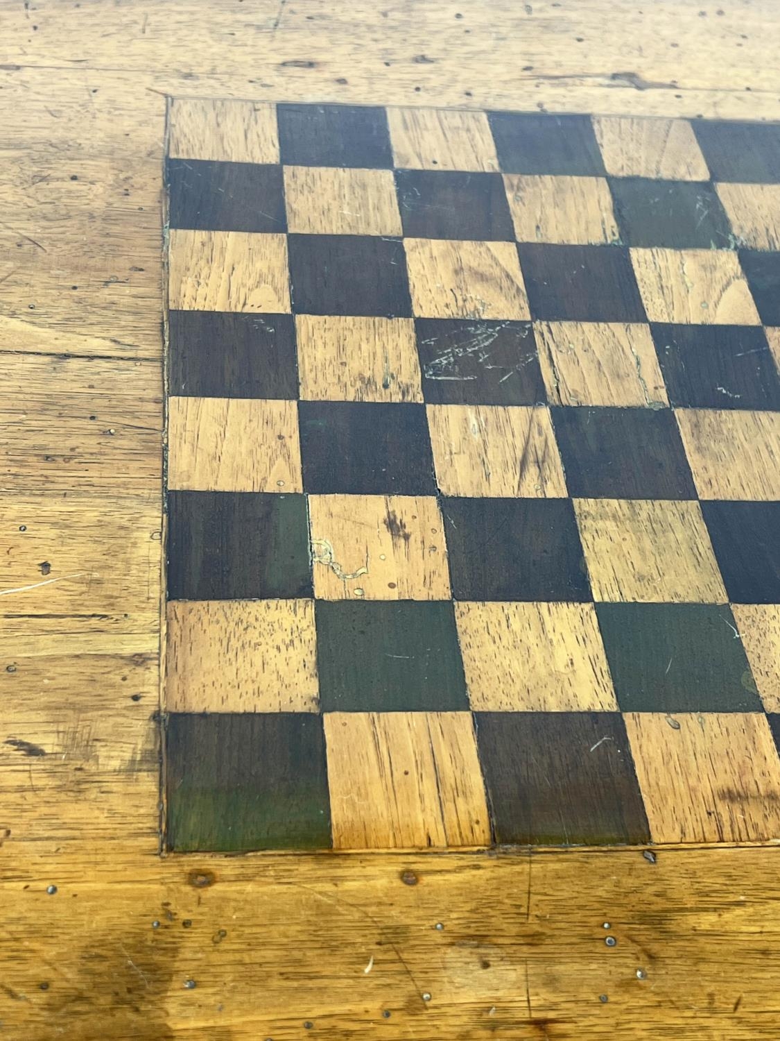 GAMES TABLE, 73cm H x 84cm W x 82cm D 18th century Italian walnut with chessboard inlaid top and - Image 5 of 7