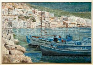 20th CENTURY CONTINENTAL SCHOOL, 'Amalfi Coast', oil on canvas, indistinctly signed lower right,