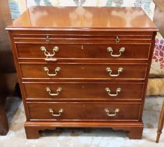 CHEST, 72cm W x 42cm D x 75cm H, Georgian style mahogany, with a hidden upper drawer with