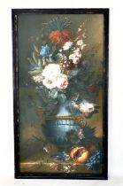 AFTER THE DUTCH SCHOOL, Still Life print on board, framed, 180cm H x 95cm W.