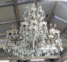 CHANDELIER, 100cm H x 110cm W, with glass droplets.