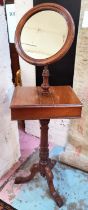 SHAVING STAND, 145cm H x 44cm W x 36cm D, Victorian walnut on triform supports.