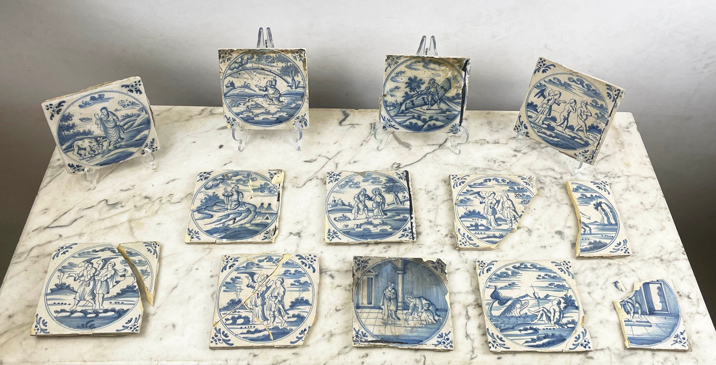 COLLECTION OF DELFT TILES, 17th/18th century. (Qty)