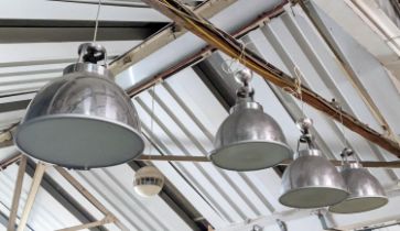 ORIGINAL BTC TITAN PENDANT LIGHTS, a set of four, 35cm drop each not including cables and