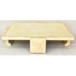 ALESSANDRO FOR BAKER LOW TABLE, American 1980's faux lacquer, 168cm x 122cm x 41cm H.