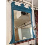 OVERMANTLE, 153cm H x 130cm W, Victorian, circa 1880, later blue painted frame with a rectangular