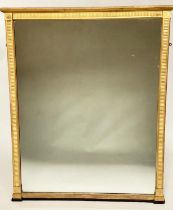 OVERMANTEL MIRROR, rectangular 19th century giltwood Neo Classical with reeded frame, pilasters