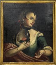 MANNER OF PETRO LONGHI (Venice 1701-1785) 'Woman with a Beauty Spot', oil on canvas, 75cm x 60cm,