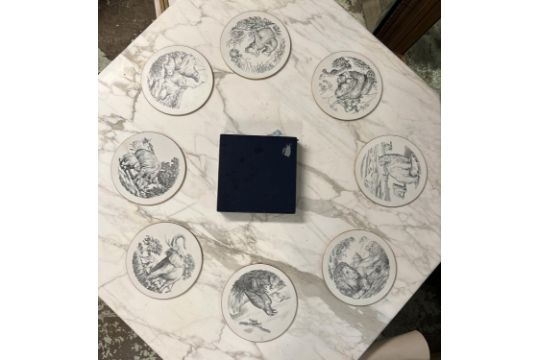 STUART DEVLIN PLACE MATS, a boxed set of eight depicting various animals, each 23cm diam. (8) - Image 1 of 14