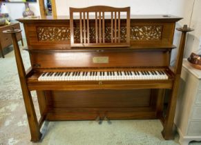 BECHSTEIN WALTER CAVE MODEL UPRIGHT PIANO, 131cm H x 153cm W x 66cm D, Arts and Crafts mahogany.