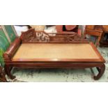 DAYBED, Chinese Shanxi style, caned detail, 190cm x 67.5cm x 87.5cm.