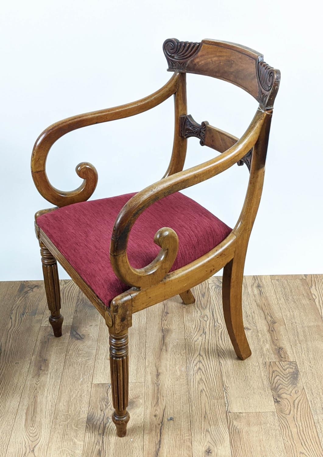 OPEN ARMCHAIRS, a pair, George IV mahogany with drop in seats, 86cm H x 52cm W. (2) - Bild 3 aus 7