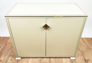 PIERRE VANDEL SIDE CABINET, 91cm x 71cm H x 45cm, cream finish, bears plaque.