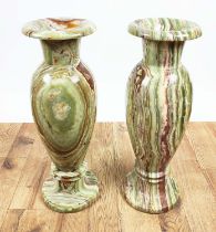 VASES, a pair, onyx, 60.5cm H approx. (2)