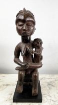 MENDE MATERNITY FIGURE, from Sierra Leone. 53cm H.