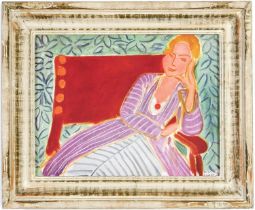 HENRI MATISSE, Jeune Femme Assise, off set lithograph, signed in the plate, vintage French