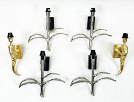 HEATHFIELD & CO REED WALL LIGHTS, a set of four, 31cm x 31cm, together with a pair of Heathfield &