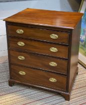 CHEST, 73cm H x 66cm W x 49cm D, 19th century and later mahogany of four drawers.
