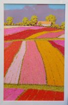 SERGEI PATIKOVSKI (Ukrainian) 'Coloured Fields' 2004, oil on canvas, 110cm x 70cm.