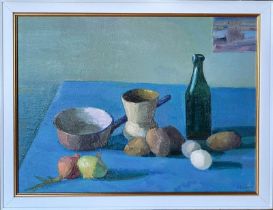 VIKTOR TEMPLIN (1920-1994) 'Still Life with Vegetable' 1960s, oil on board, 55cm x 74cm.