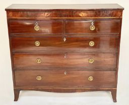 SCOTTISH HALL CHEST, 125cm W x 120cm H x 35cm D, early 19th century flame mahogany, of adapted