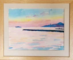 BORIS SPORYKHIN (1928-2018) 'Sunset by the Sea' 1960, watercolour, paper, 35cm x 48cm. (2)