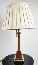 TABLE LAMP, 80cm high, Corinthian column form with shade.