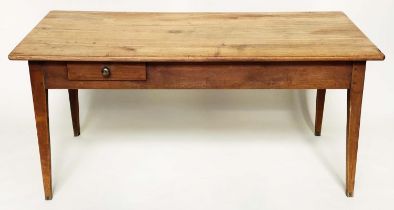 FARMHOUSE TABLE, 19th century French cherrywood with two opposing side drawers, 167cm W x 81cm D x