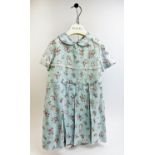 GUCCI PROVANCE DRESS, size 36/4 Y, made in Italy, cotton, with dogs flower and masks print against